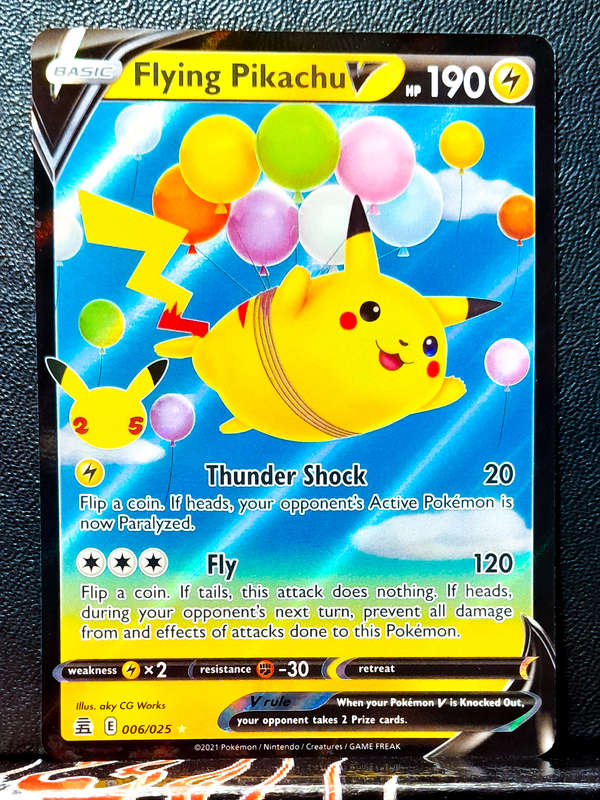 Pokemon Card - Flying Pikachu V 006/025 - Holofoil Rare - Celebrations 25th Anniversary NM