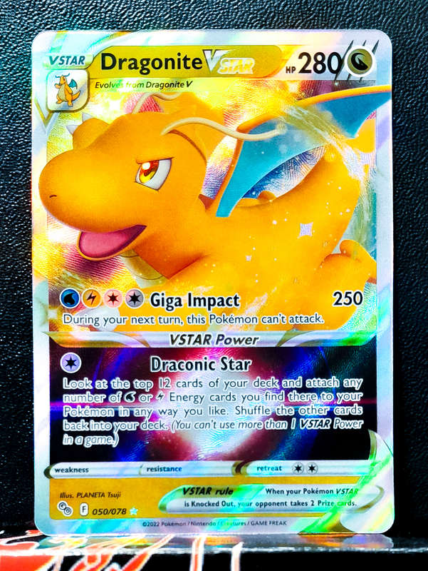 Pokemon Card - Dragonite Vstar 050/078 - Textured Full Art - Pokemon Go NM