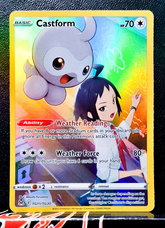 Pokemon Card - Castform TG11/TG30 - Illustraition Holofoil Rare - Lost Origins NM