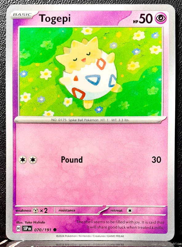 Pokemon Card - Togepi 070/191- Common - Surging Sparks NM