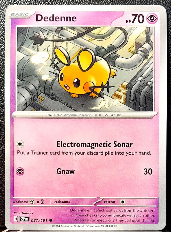 Pokemon Card - Dedenne 087/191- Common - Surging Sparks NM