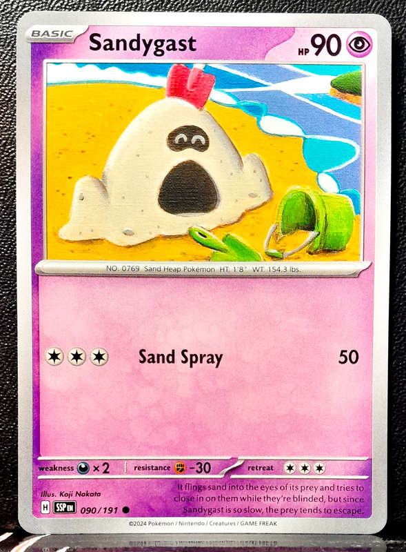 Pokemon Card - Sandygast 090/191- Common - Surging Sparks NM