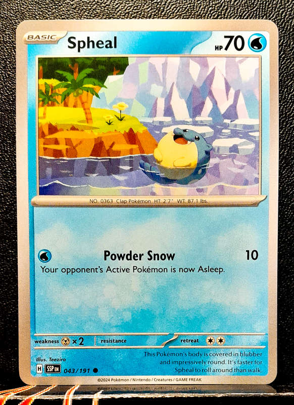 Pokemon Card - Spheal 043/191- Common - Surging Sparks NM