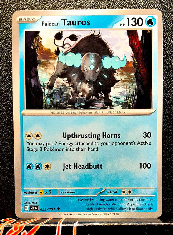 Pokemon Card - Paldean Tauros 039/191- Uncommon - Surging Sparks NM