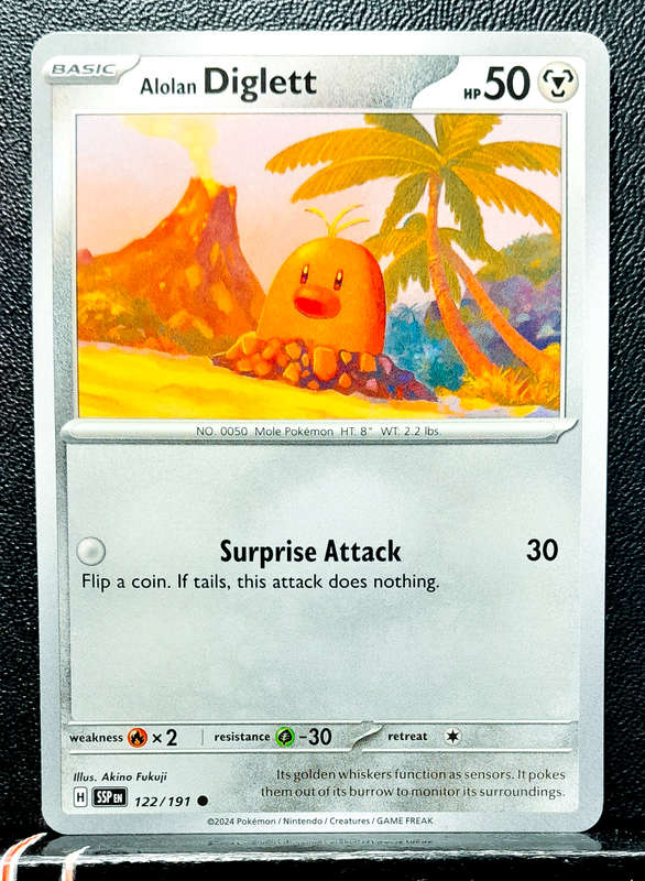 Pokemon Card - Alolan Diglett 122/191- Common - Surging Sparks NM