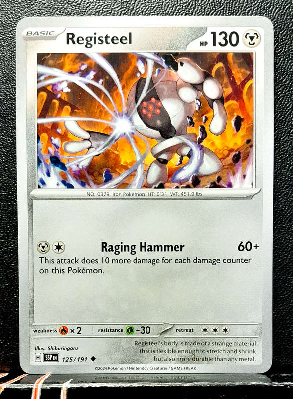 Pokemon Card - Registeel 125/191- Uncommon - Surging Sparks NM