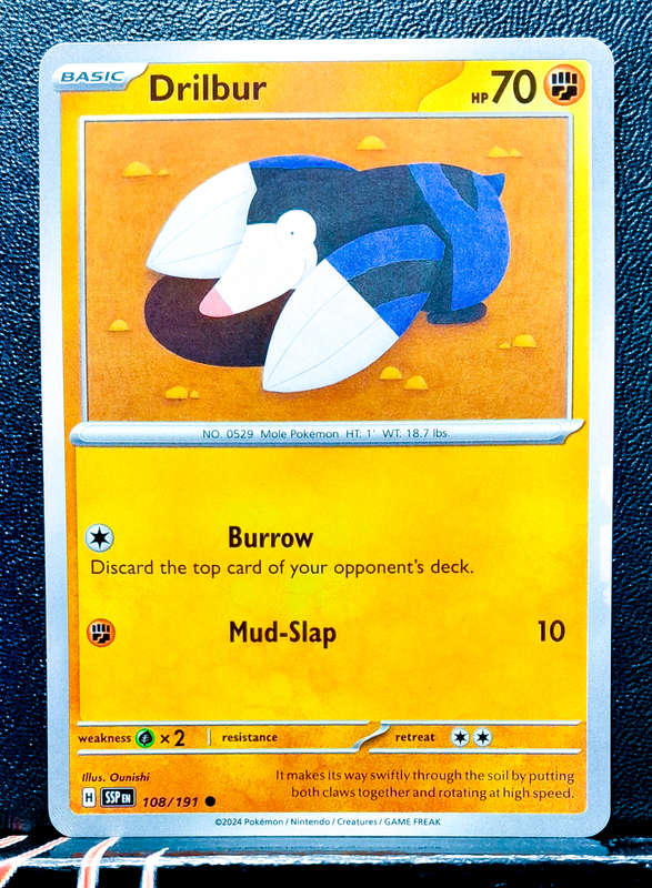 Pokemon Card - Drilbur 108/191- Common - Surging Sparks NM