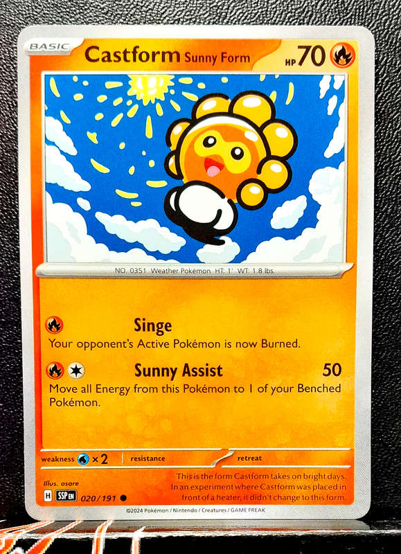 Pokemon Card - Castform Sunny Form 020/191- Common - Surging Sparks NM