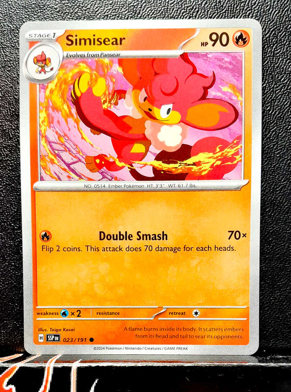 Pokemon Card - Simisear 023/191- Common - Surging Sparks NM