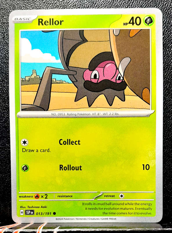 Pokemon Card - Rellor 013/191- Common - Surging Sparks NM