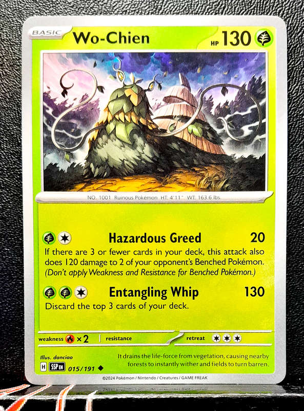 Pokemon Card - Wo-Chien 015/191- Uncommon - Surging Sparks NM