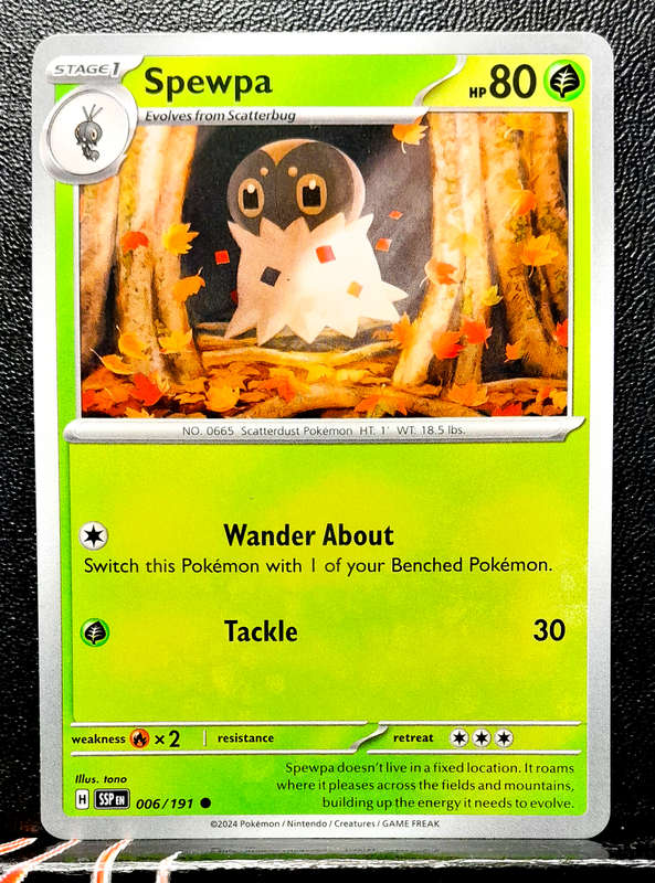 Pokemon Card - Spewpa 006/191- Common - Surging Sparks NM