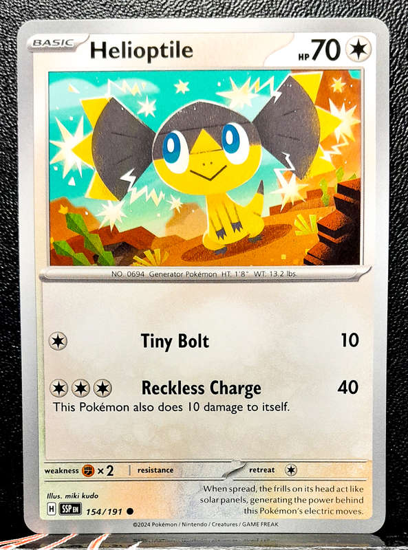 Pokemon Card - Helioptile 154/191- Common - Surging Sparks NM