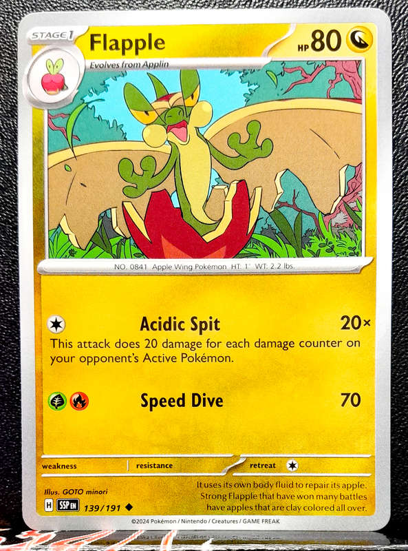 Pokemon Card - Flapple 139/191- Uncommon - Surging Sparks NM