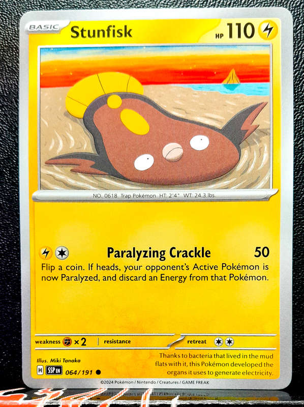 Pokemon Card - Stunfisk 064/191- Common - Surging Sparks NM