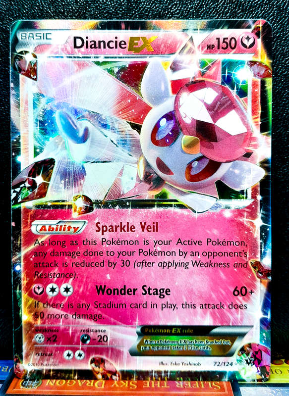Pokemon Card - Diancie EX 72/124 - Holofoil Rare - XY Fates Collide NM