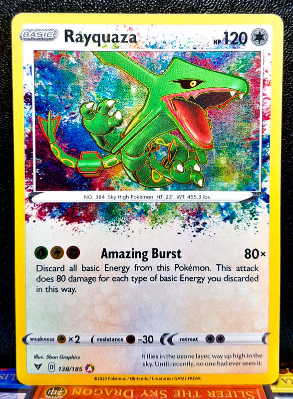 Pokemon Card - Rayquaza 138/185 - AMAZING RARE - SWSH Vivid Voltage NM