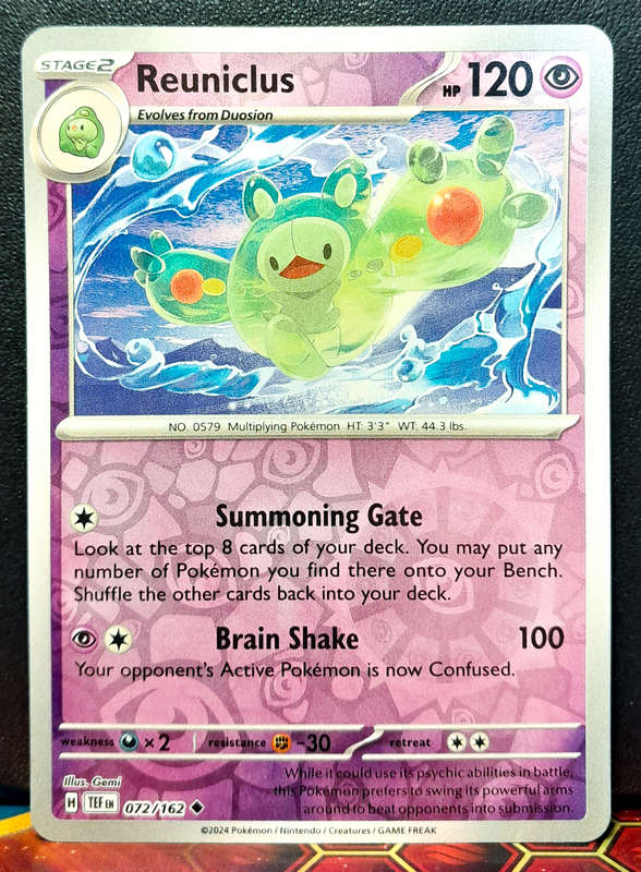 Pokemon Card - Reuniclus 072/162 - Reverse Holo - Temporal Forces NM