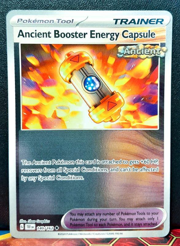 Pokemon Card - Ancient Booster Energy Capsule 140/162 - Reverse Holo Trainer - Temporal Forces NM