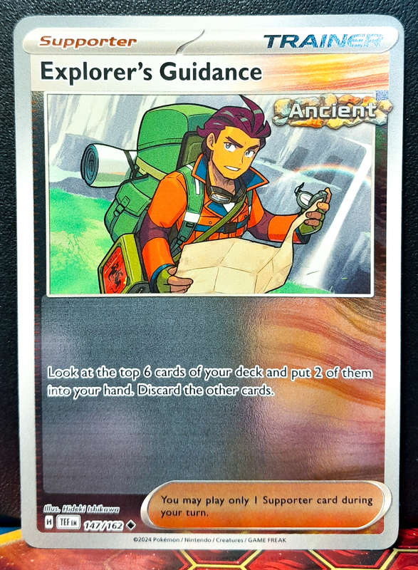 Pokemon Card - Explorer's Guidance 142/162 - Reverse Holo Trainer - Temporal Forces NM