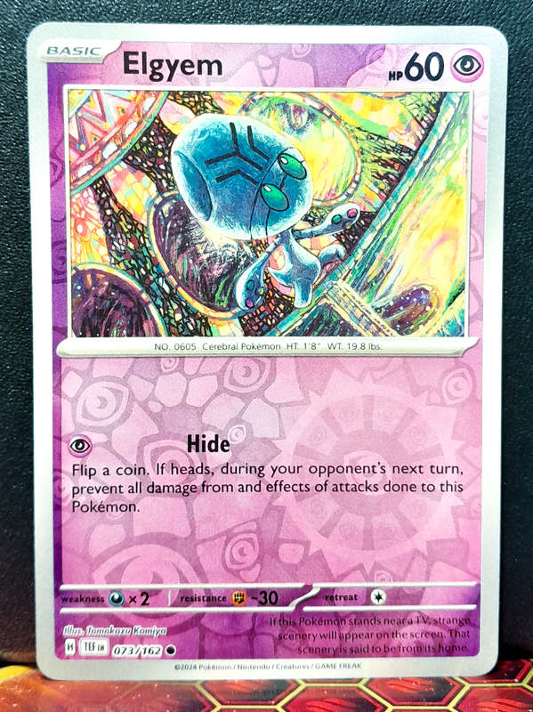 Pokemon Card - Elgyem 073/162 - Reverse Holo - Temporal Forces NM