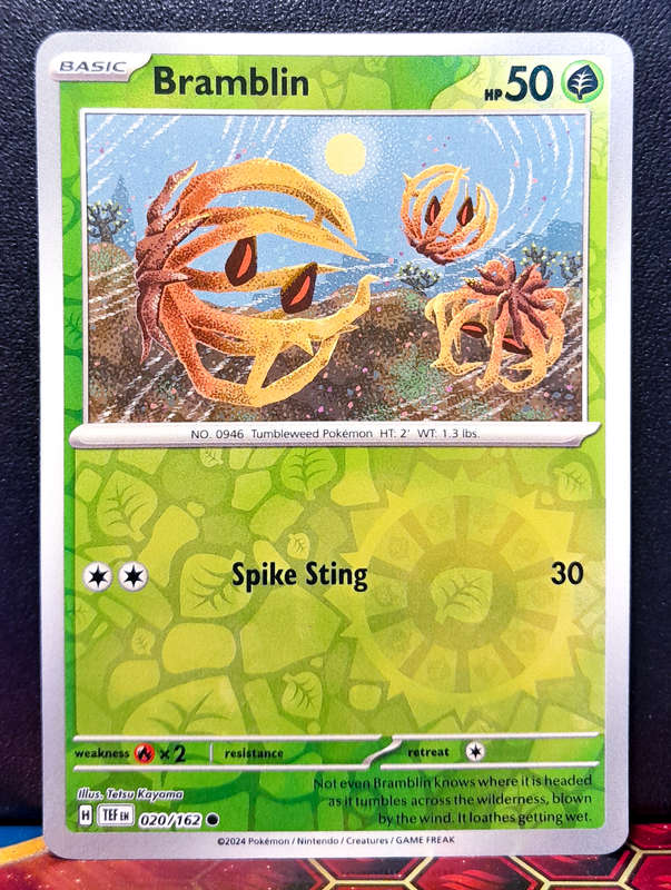 Pokemon Card - Bramblin 020/162 - Reverse Holo - Temporal Forces NM