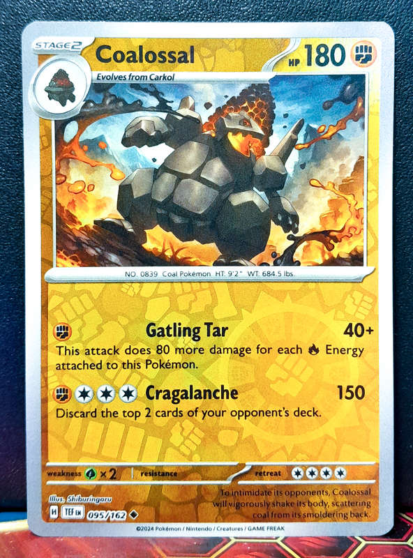 Pokemon Card - Coalossal 095/162 - Reverse Holo - Temporal Forces NM