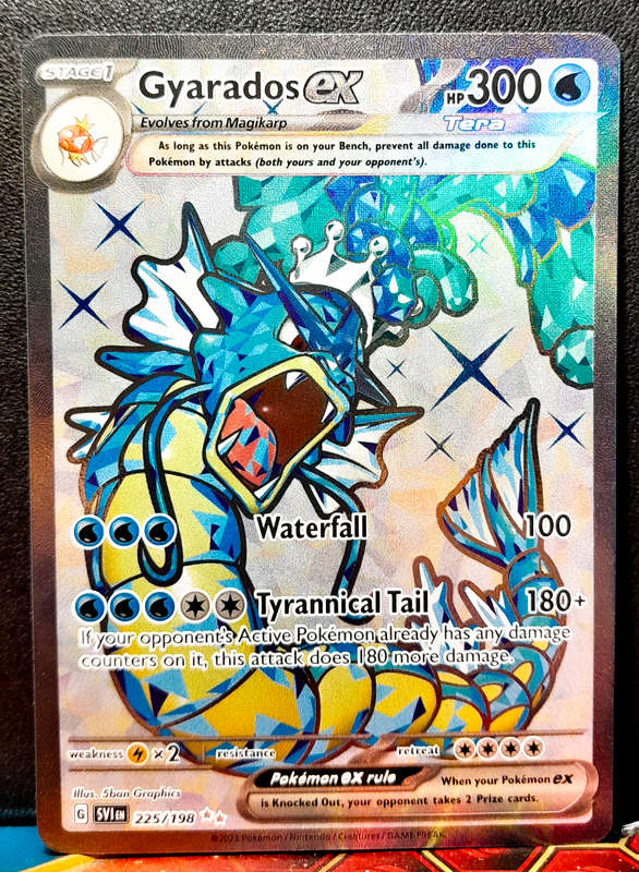 Pokemon Cards - Gyarados EX 225/198 - Textured Double Rare - Scarlet & Violet Base Set - NM