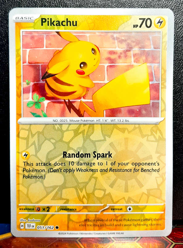 Pokemon Card - Pikachu 051/162 - Reverse Holo - Temporal Forces NM