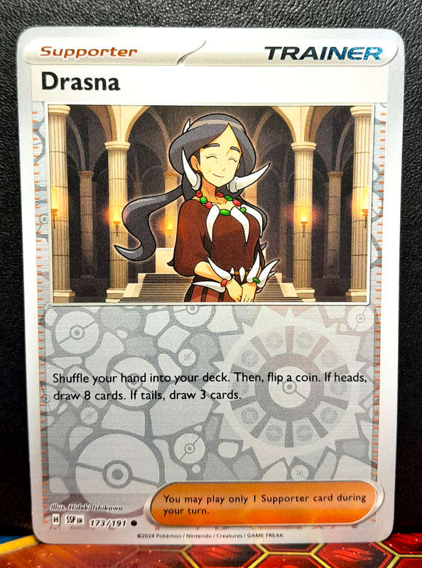 Pokemon Card - Drasna 173/064 - Reverse Holofoil Trainer - Surging Sparks NM