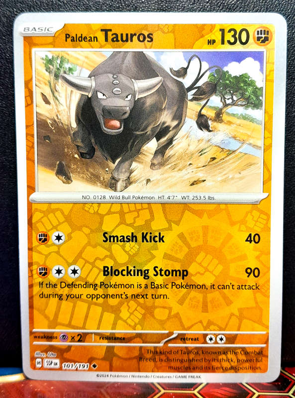 Pokemon Card - Paldean Tauros 101/064 - Reverse Holofoil - Surging Sparks NM