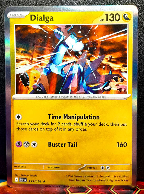 Pokemon Card - Dialga 135/191 - Holofoil Rare - Surging Sparks  NM