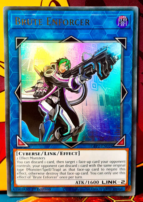 Yu-Gi-Oh! Card - Brute Enforcer - 1st Edition  - Ultra Rare Holo - GFP2-EN026 - NM