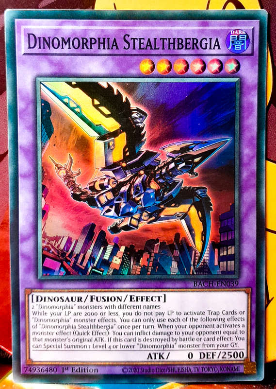 Yu-Gi-Oh! Card - Dinomorphia Stealthbergia - 1st Edition - Ultra Rare - BACH-EN039 - NM