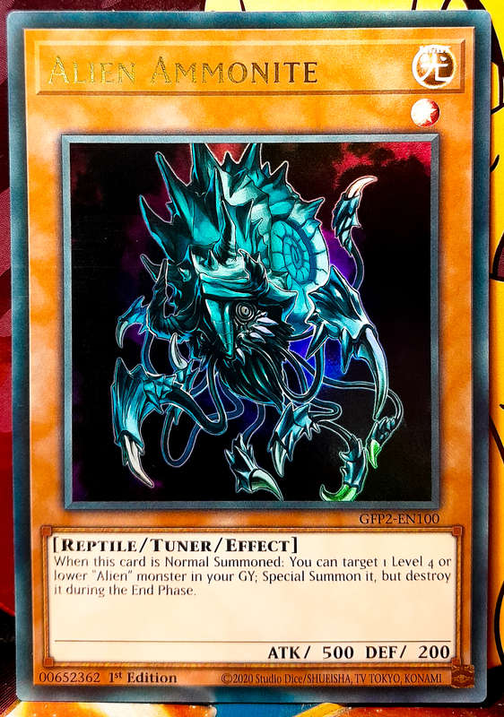 Yu-Gi-Oh! Card - Alien Ammonite - 1st Edition  - Ultra Rare Holo - GFP2-EN100 - NM