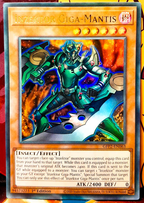Yu-Gi-Oh! Card - Inzektor Giga-Mantis - 1st Edition  - Ultra Rare Holo - GFP2-EN063 - NM