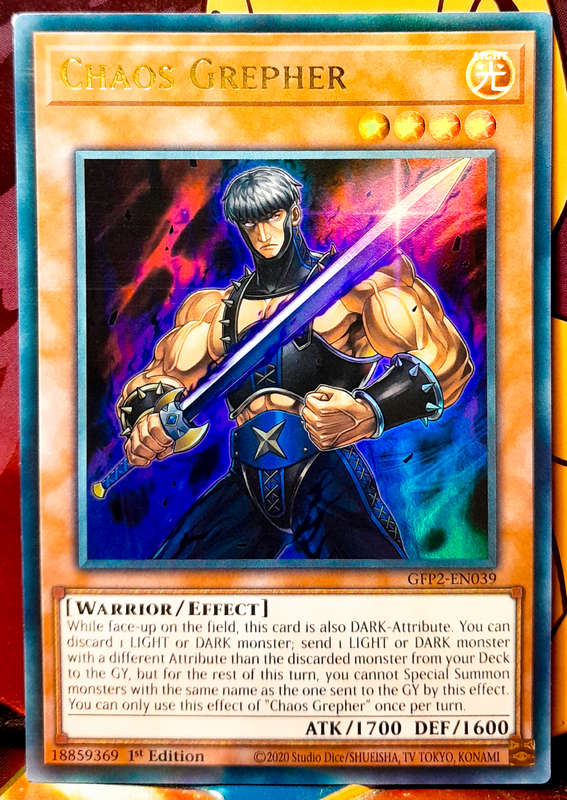 Yu-Gi-Oh! Card - Chaos Grepher - 1st Edition  - Ultra Rare Holo - GFP2-EN039 - NM
