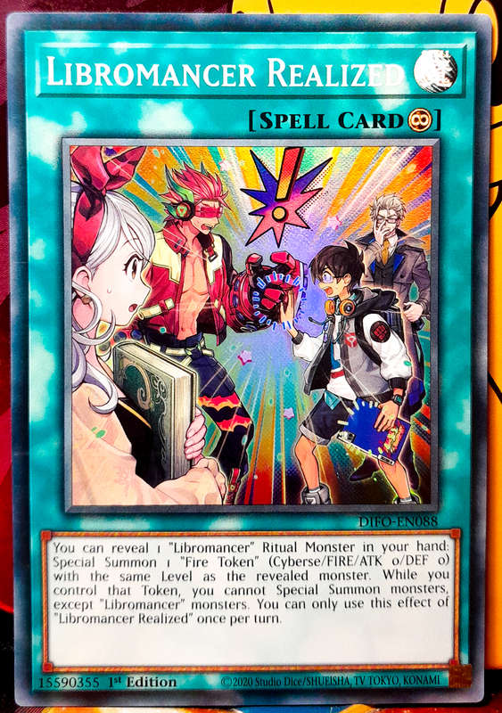 Yu-Gi-Oh! Card - Libromancer Realized - 1st Edition  - Ultra Rare Holo - DIFO-EN088 - NM