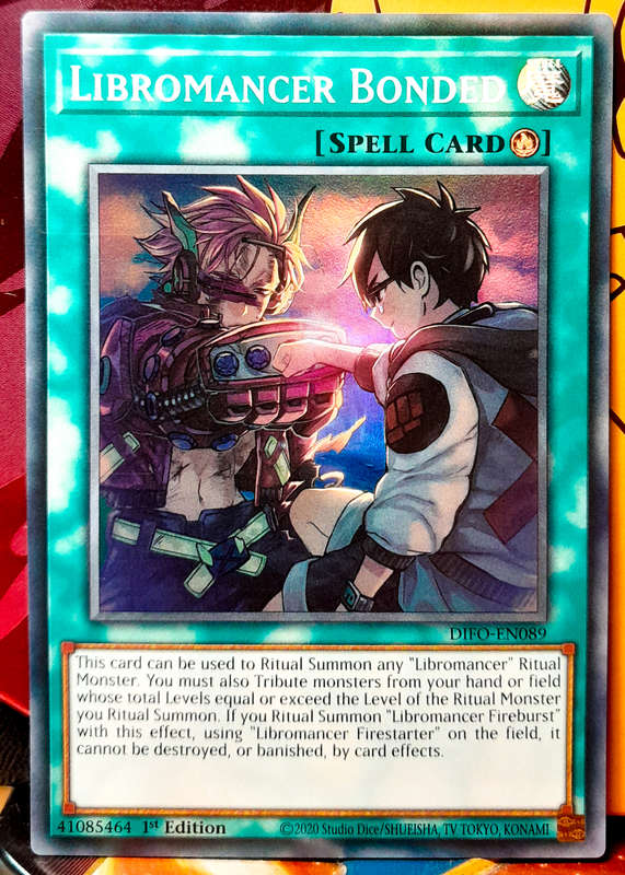 Yu-Gi-Oh! Card - Libromancer Bonded - 1st Edition  - Ultra Rare Holo - DIFO-EN089 - NM