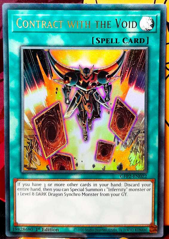 Yu-Gi-Oh! Card - Contract with the Void - 1st Edition  - Ultra Rare Holo - GFP2-EN022 - NM