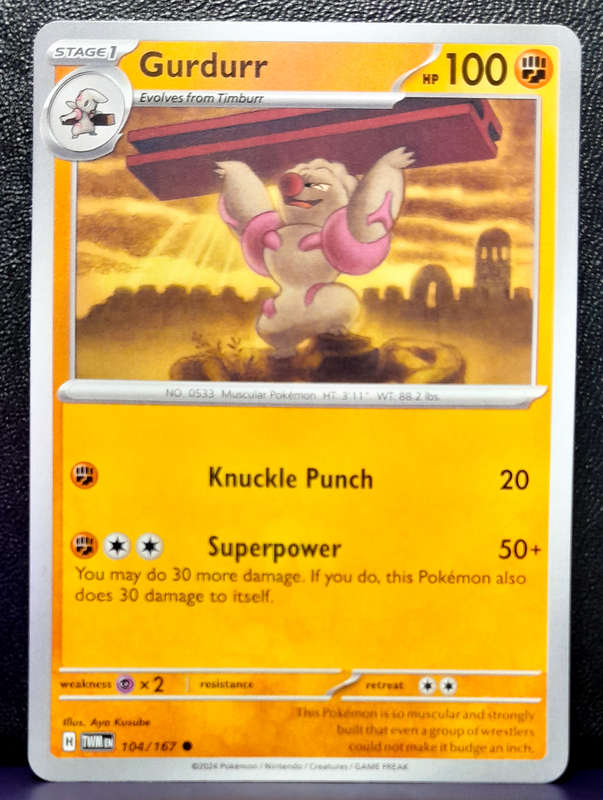 Pokemon Cards - Gurdurr 104/167 - Common - Twilight Masquerade