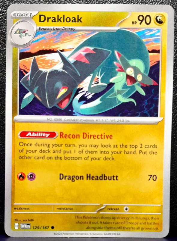 Pokemon Cards - Drakloak 129/167 - Common - Twilight Masquerade