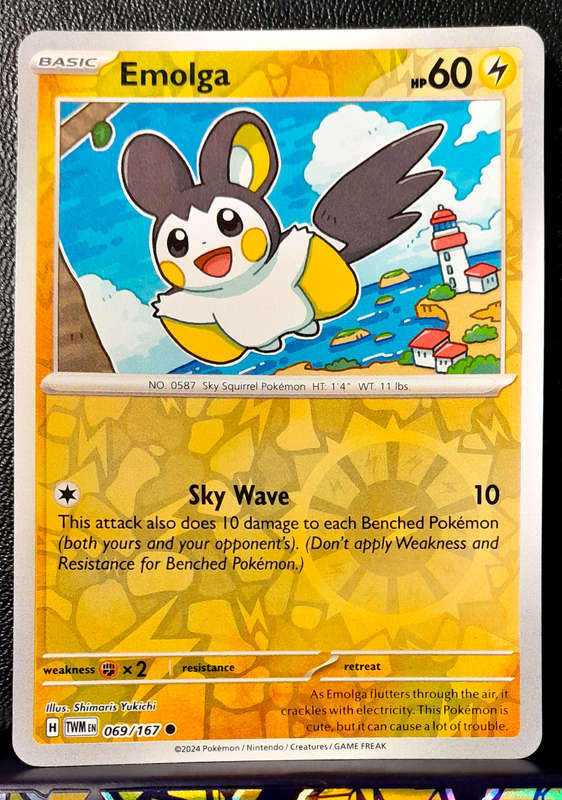 Pokemon Cards - Emolga 069/167 - Reverse Holofoil - Twilight Masquerade