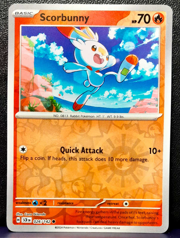 Pokemon Card - Scorbunny 026/142 - Reverse Holofoil - Stellar Crown