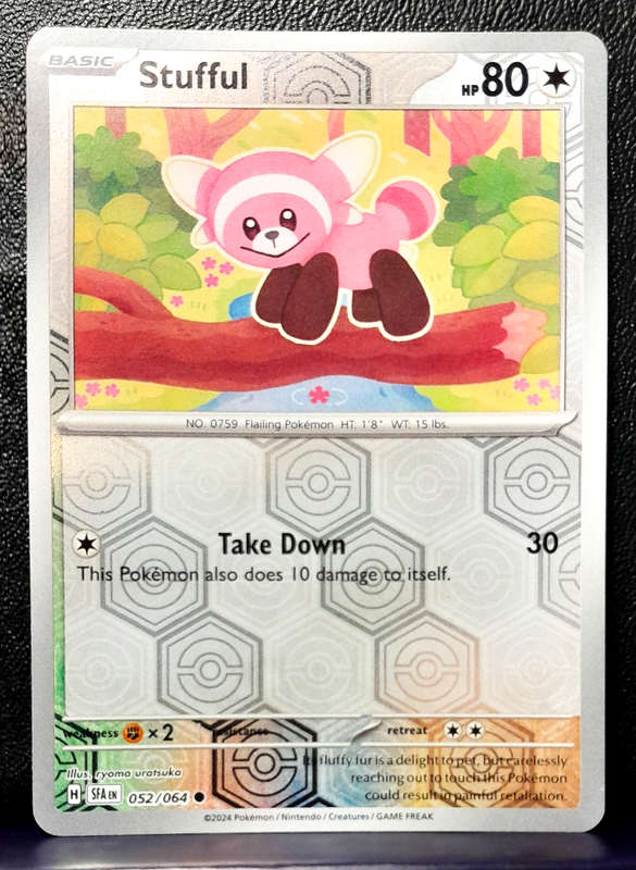 Pokemon Card - Stufful 052/064 - Reverse Holofoil - Shrouded Fable NM