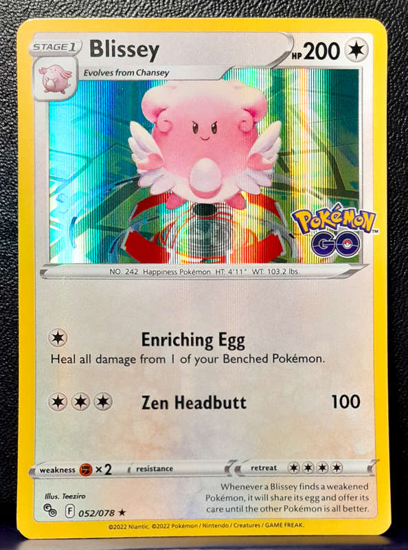 Pokemon Card - Blissey 052/078 - Holofoil Rare - Pokemon Go NM