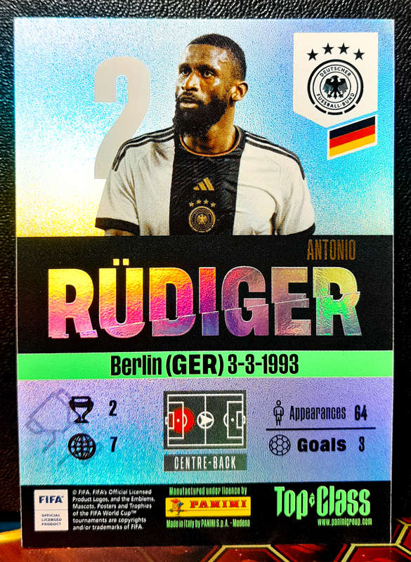 Panini Top Class - Rudiger 193 - WINNER  - 2024 - NM