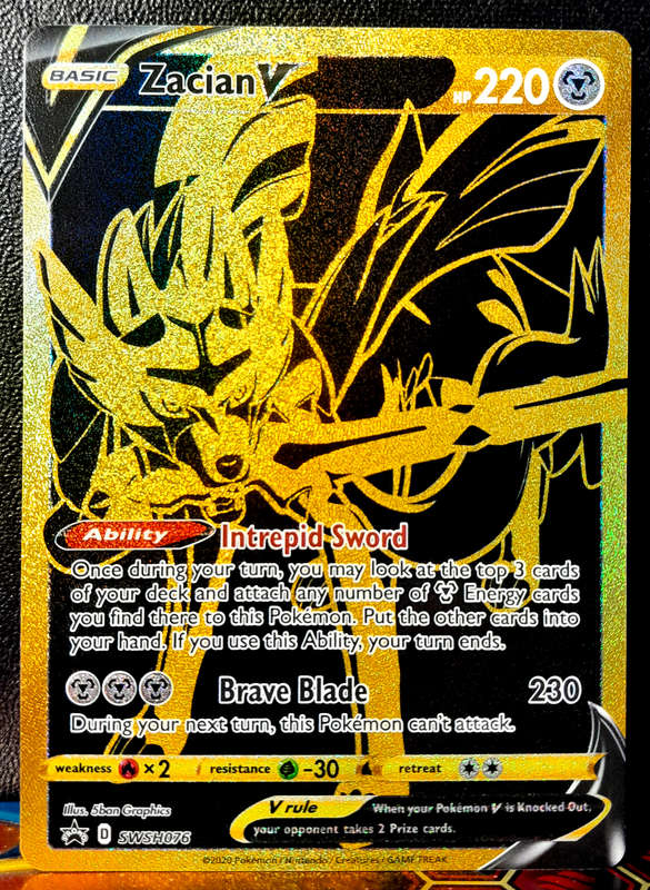 Pokemon Card - Zacian V SWSH076 - Holofoil - Black Star promo - NM