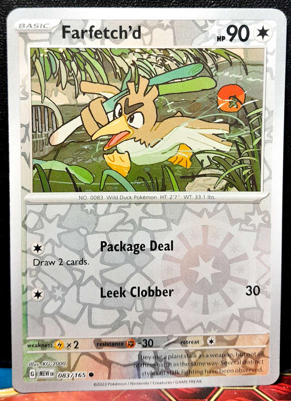 Pokemon Card - Farfetch'd 083/165 - Reverse Holofoil - Pokemon 151 - NM
