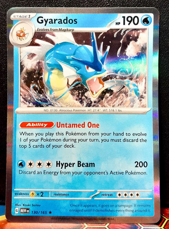 Pokemon Card - Gyarados 130/165 - Holofoil Rare - Pokemon 151 - NM